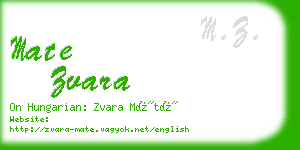 mate zvara business card
